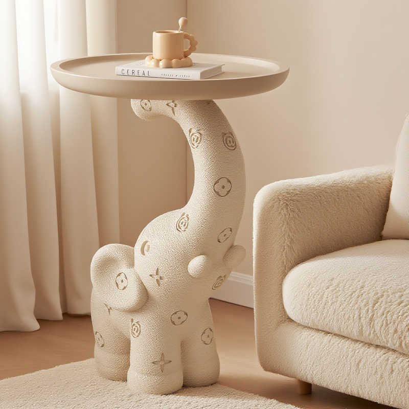 Modern Elephant Side Table, Minimalist Cute Animal Accent Table for Living Room, Sofa, Bedroom, Entryway