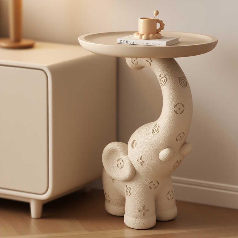 Modern Elephant Side Table, Minimalist Cute Animal Accent Table for Living Room, Sofa, Bedroom, Entryway