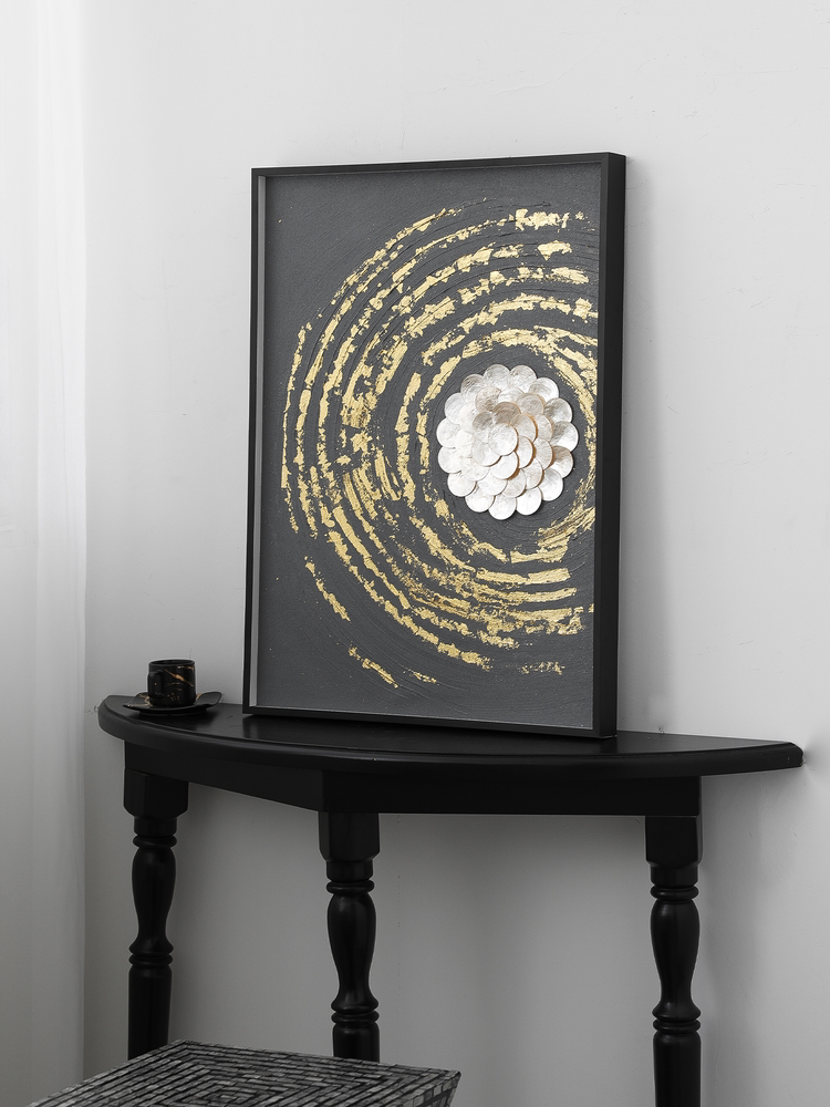 Luxury Gold Foil Wall Art Set, Modern Abstract Paintings for Living Room, Entryway & Bedroom
