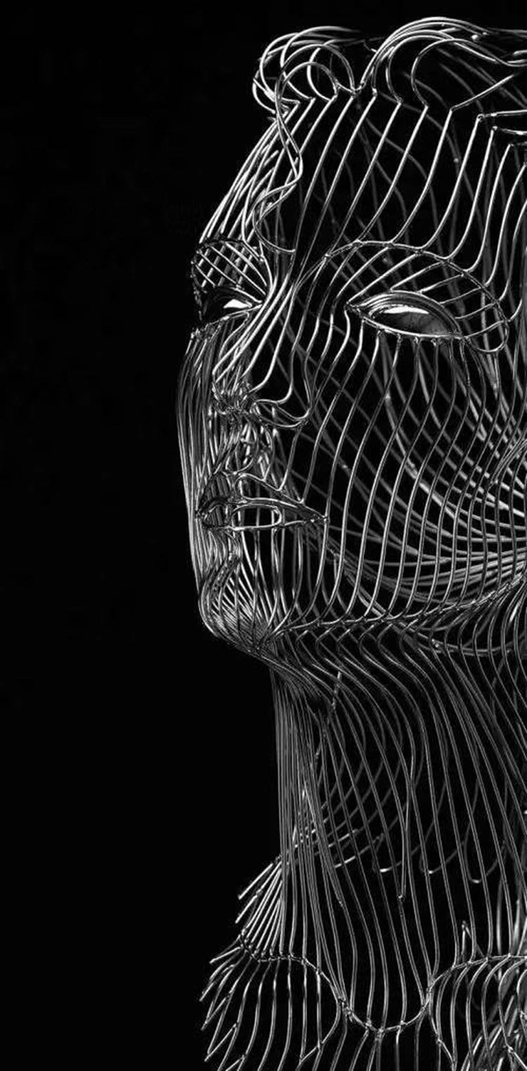Modern Minimalist Girl Head Wire Sculpture, Iron Art Home Decor – Contemporary Living Room/Bedroom/Table/TV Cabinet Statue