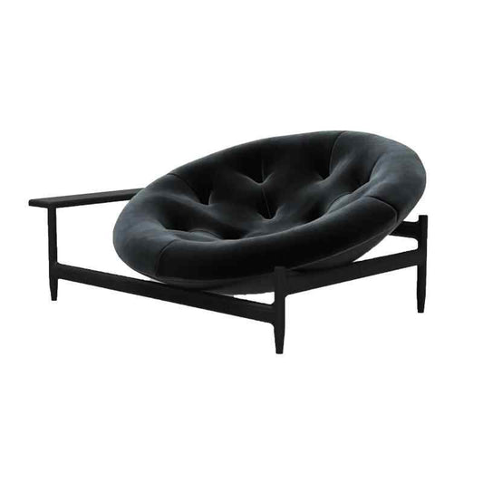 Contemporary Designer Lounge Chair, Duality Fiberglass Upholstered Accent Chair with Stainless Steel Base – Modern Single Sofa for Living Room or Office