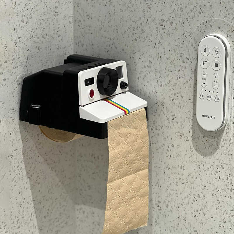 Retro Camera Style Toilet Paper Holder – Creative Polaroid-Inspired Bathroom Tissue Dispenser, Funny Novelty Home Decor Gift for Photography Lovers