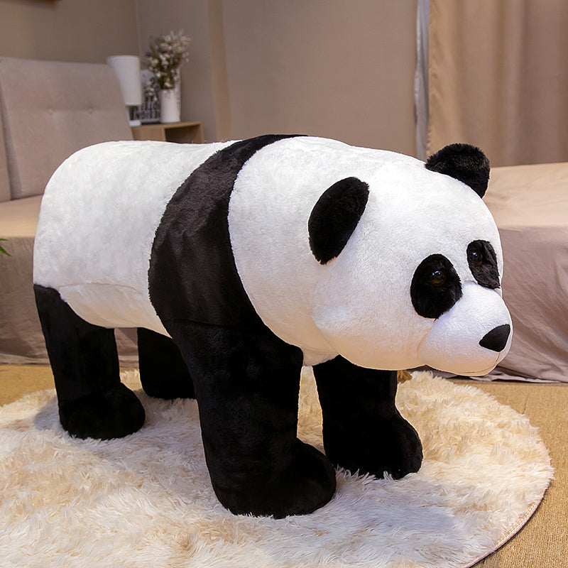 Large Rideable Polar Bear & Panda Plush Set – Realistic Stuffed Animal Sofa, Jumbo Toy Model for Kids Room Decor, Photo Prop, Birthday Gift