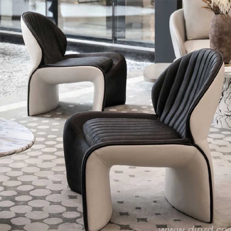 Contemporary Sculptural Accent Chair – Luxury Lotus-Inspired Design with Quilted Upholstery and Metal Frame, Designer Statement Furniture