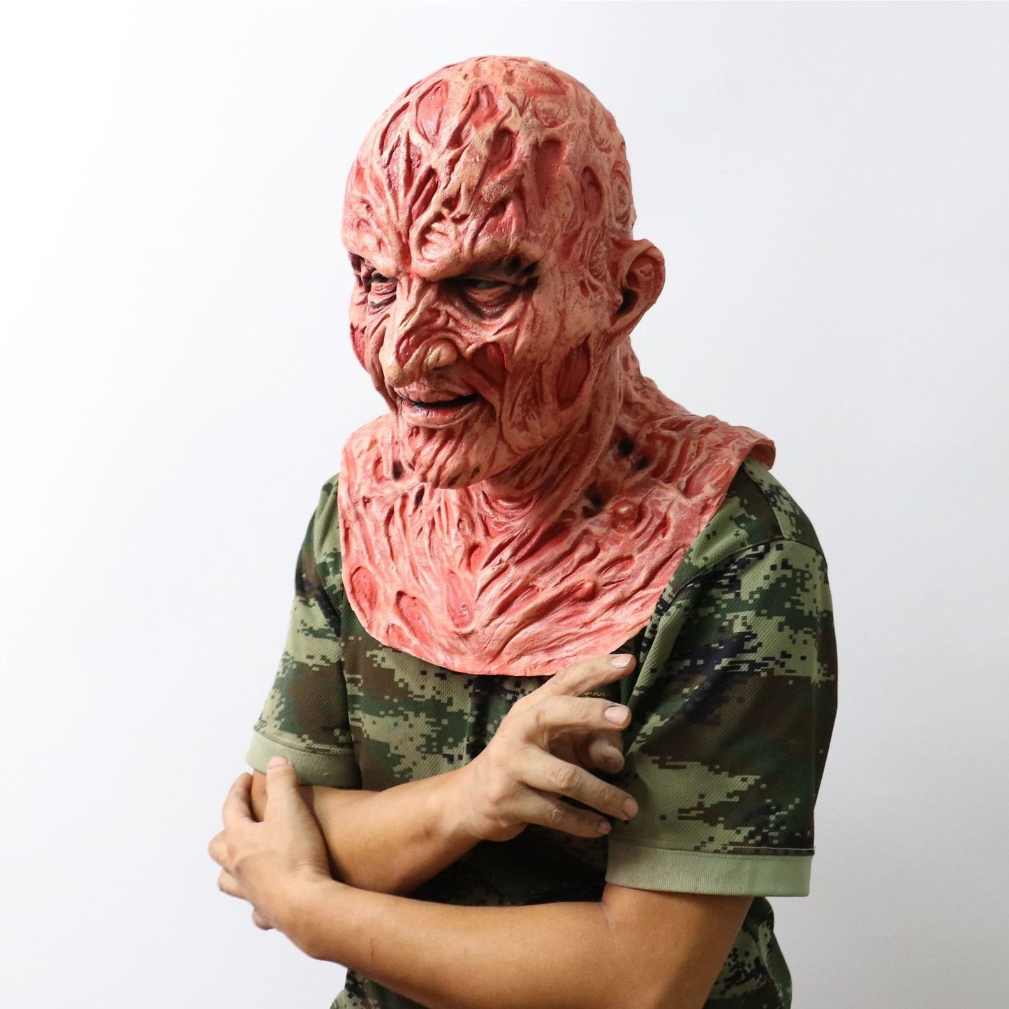 Freddy Zombie Latex Mask A – Burned Flesh Horror Head for Halloween, Biohazard, Jason & Movie Undead Cosplay