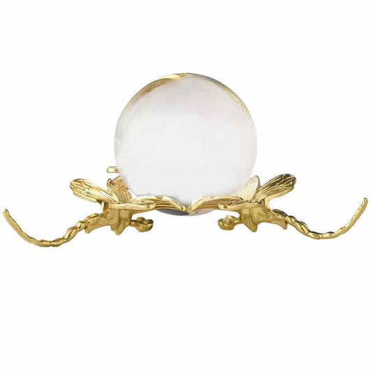 Luxury Crystal Ball Ornament with Gold Dragon Base – Premium Glass Sphere Decor for Living Room, Study & Display Cabinet