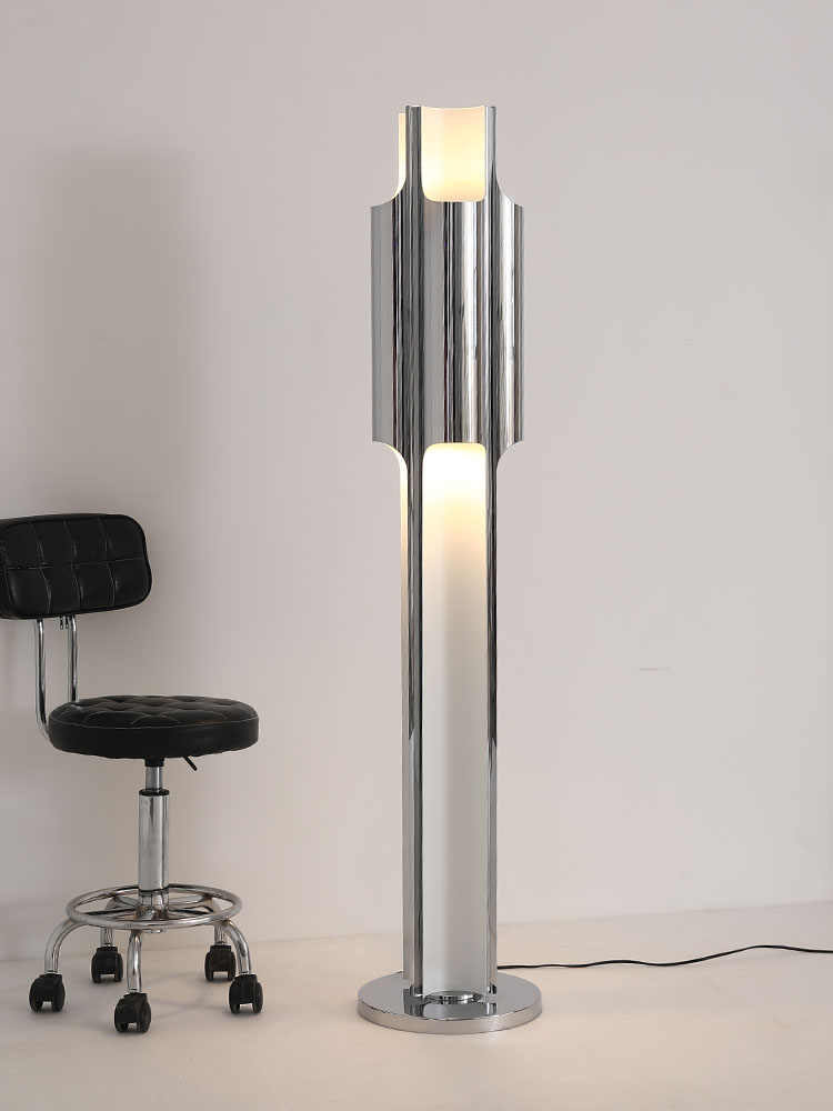 Postmodern Minimalist Chrome LED Floor Lamp, Luxury Hotel/VIP Club/Showroom Custom Designer Lighting