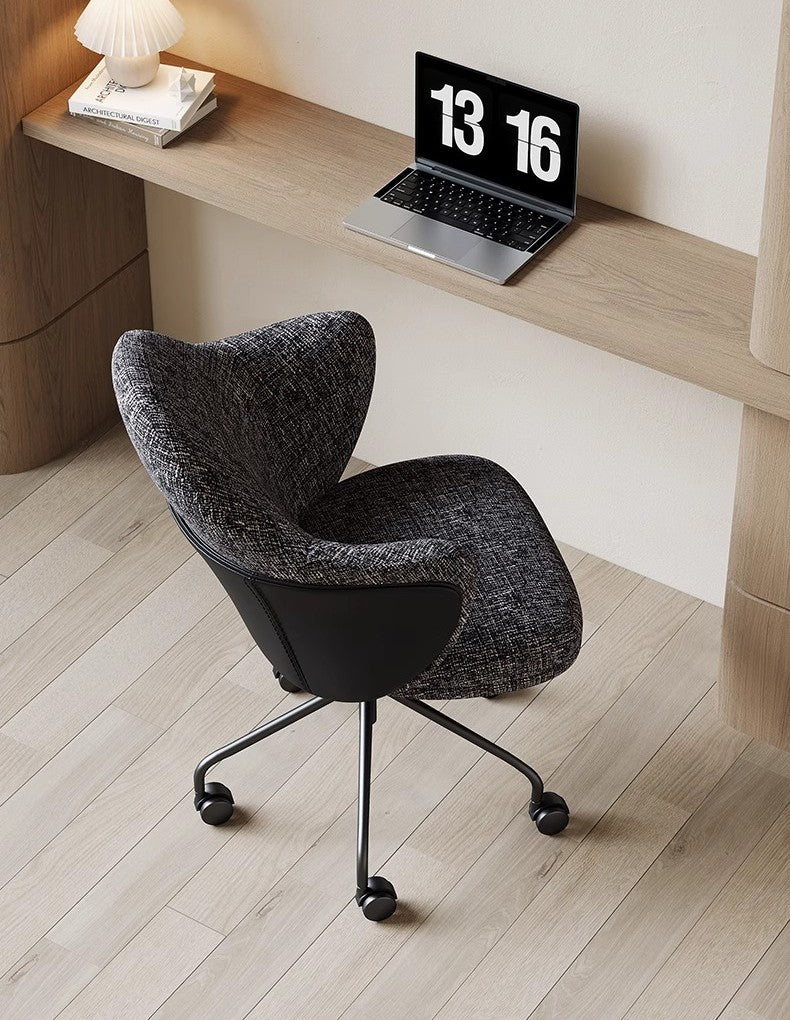 Contemporary Luxury Ergonomic Office Chair – Modern Computer Desk Chair with Mixed Material Design, Adjustable Home Study Furniture