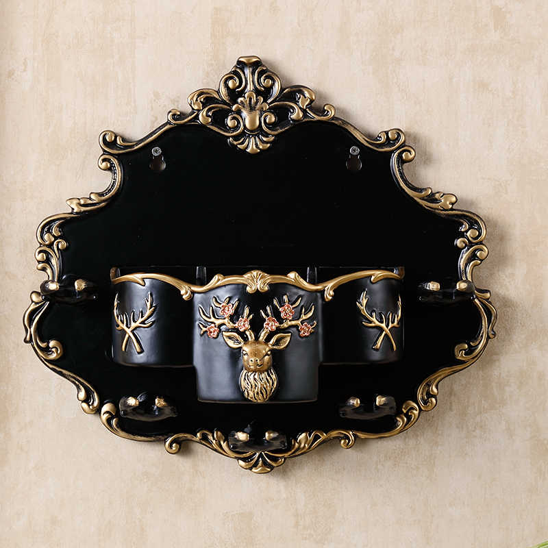 Luxury Multi-Function Peacock Blue Resin Wine Glass Holder, Ornate Crystal Embedded Wine Rack, Decorative High-Stem Glass Stand