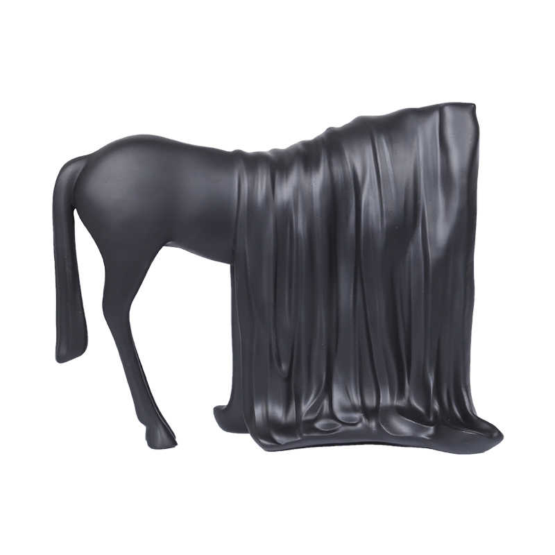 Modern Luxury Resin Horse Sculpture | Artistic Entryway, Living Room, and Sales Office Decor – Unique Draped Design
