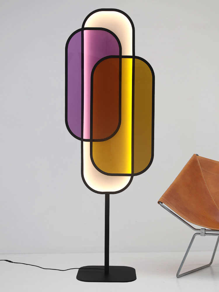 3D Moon Surface Floor Lamp, Modern Artistic Full Moon Crater Standing Light, Living Room/Study/Showroom – Colorful