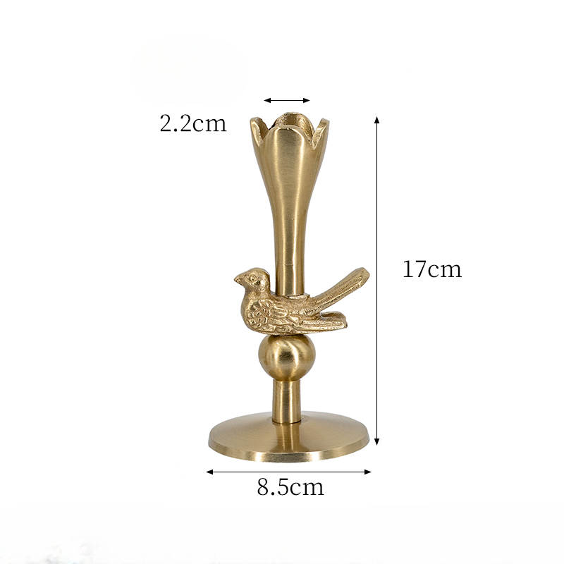 Gold Bird Tulip Candle Holder – Handcrafted Aluminum Art Decor, Romantic Hotel Table, Dining & Home Ambience
