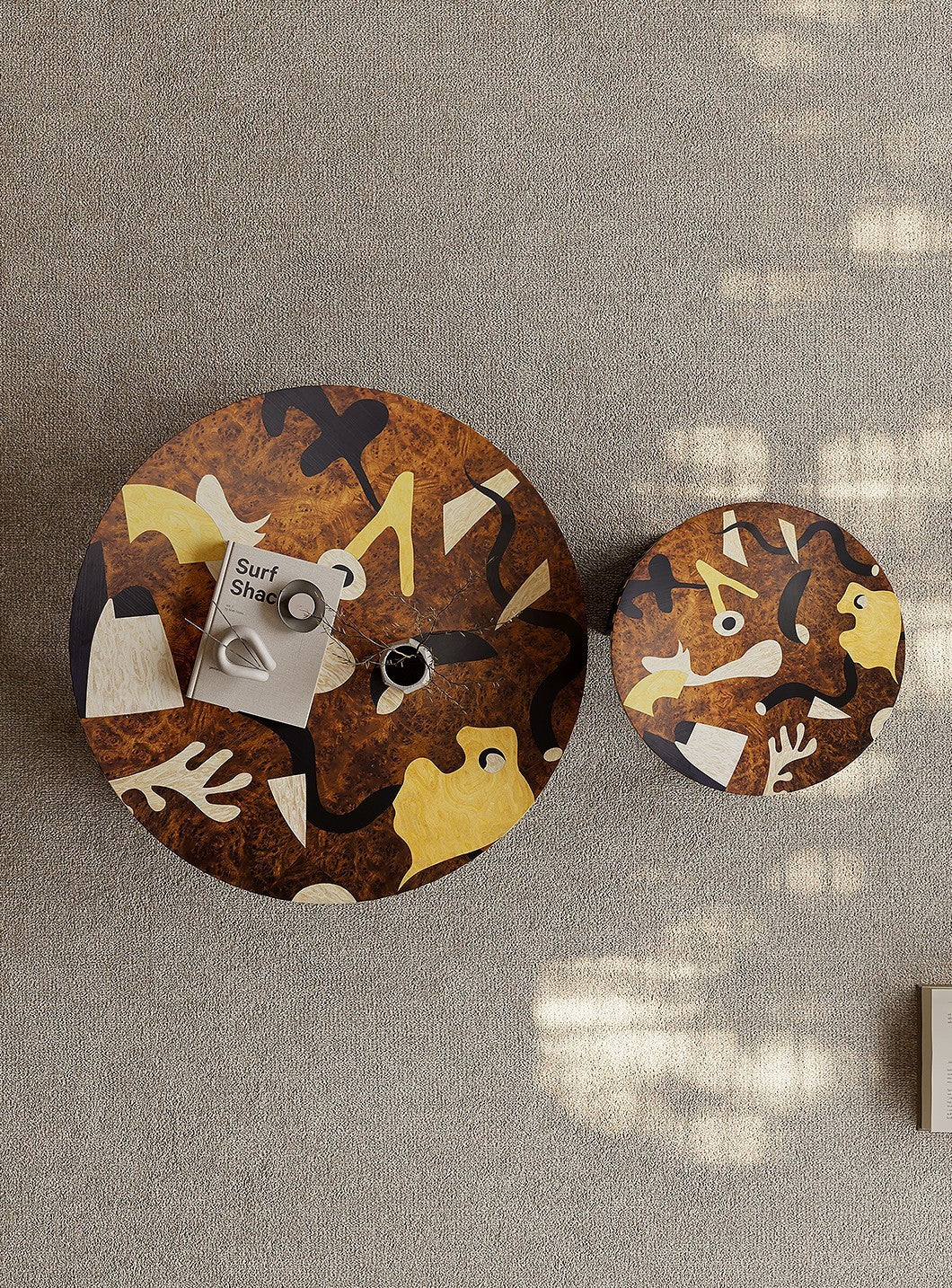 Designer Coffee Table Set Collection, Luxury Mid-Century Modern Artistic Table Combination, Coffee Table+Side Table