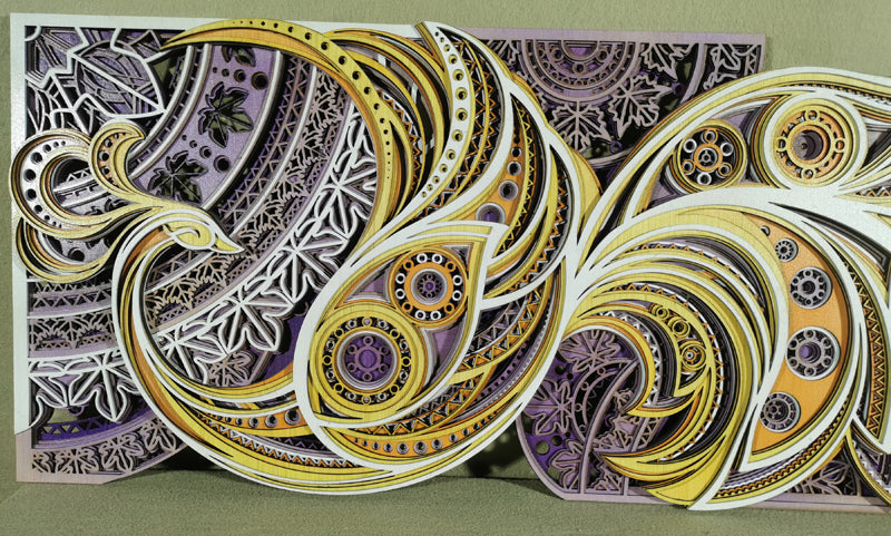 Mandala Phoenix 3D Layered Wall Art – Hotel & Home Decorative Sculpture, Unique Boutique Guesthouse Accent, Artistic Handcrafted Hanging Panel