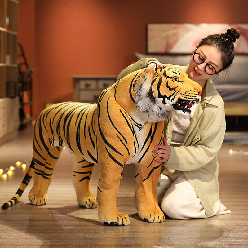 Large Rideable Realistic Tiger Plush Toy – Jumbo Stuffed Animal Model for Photo Prop, Kids Gift, Room Decoration, Playtime Companion