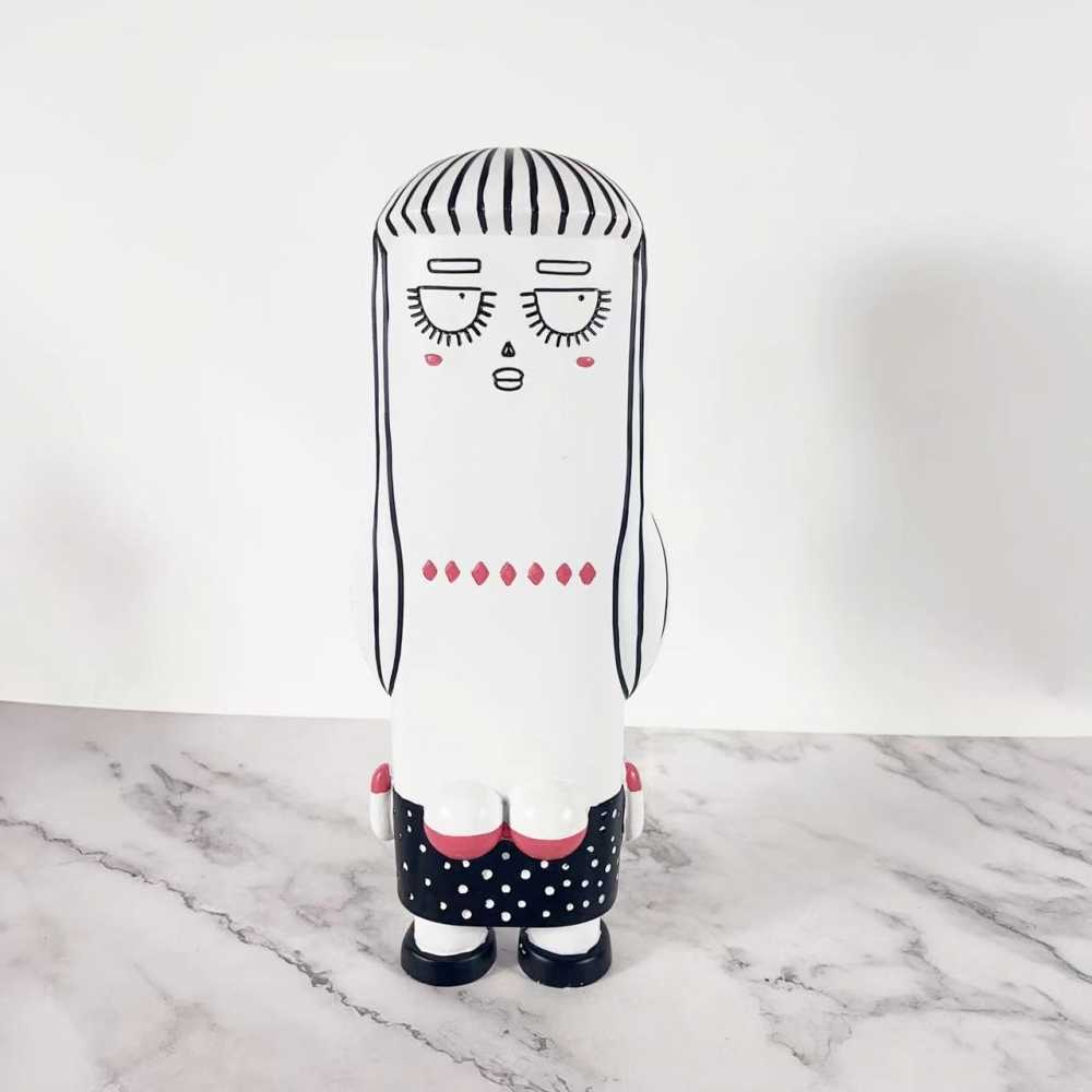 Cute Cartoon Expression Character Figurines – Modern Art Sculptures for Living Room, Bedroom & TV Console Decor