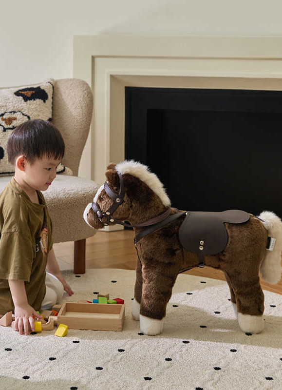 Little Brown Horse Plush Pillow – Novelty Pony Stuffed Animal Doll, Sofa Throw, Cute Home Decor, Housewarming/Birthday Gift