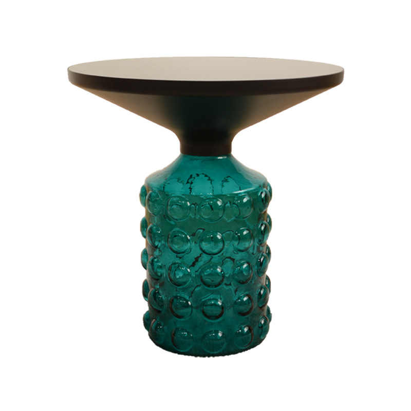 Nordic Designer Glass Side Table – Colorful Bell-Shaped Accent Table, Modern Minimalist Small Apartment Living Room Luxury