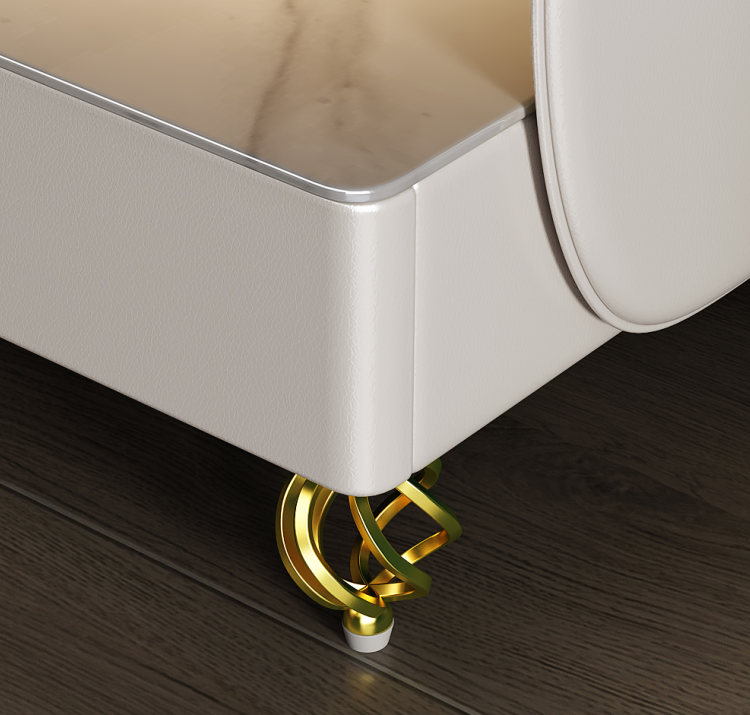 Italian Ultra-Modern Smart Nightstand – Wireless Charging Station with LED Accent Lighting, Bluetooth Speaker & Multi-Level Storage