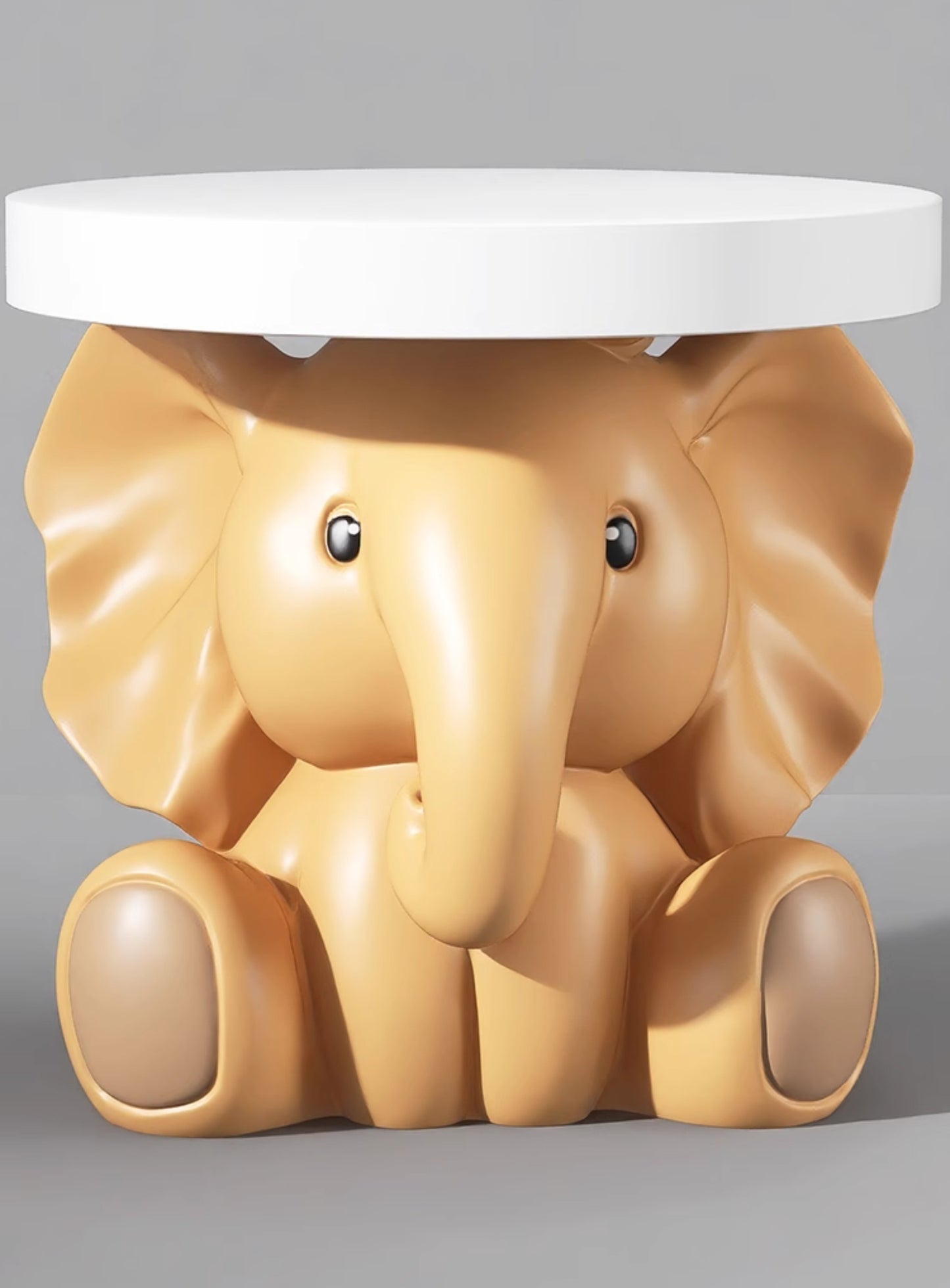 Cute Elephant Floor Stool and Tray Table, Entryway Decorative Shoe Changing Stool, Modern Home Accessory & Housewarming Gift