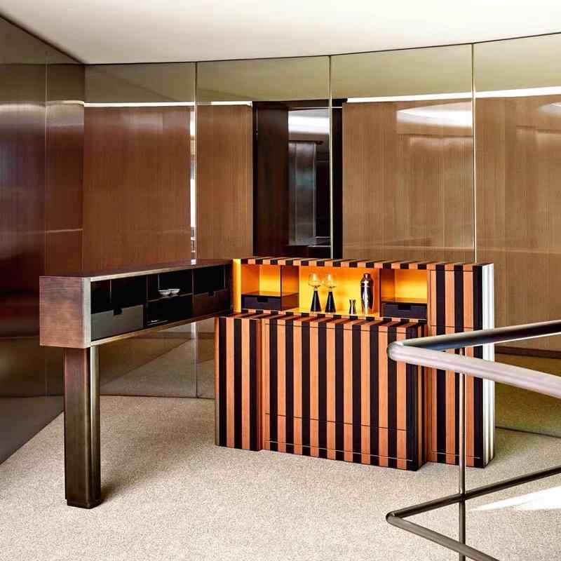 Luxury Designer Bar Cabinet – Modern Minimalist Sideboard, Villa Wine Cabinet, Wall Storage