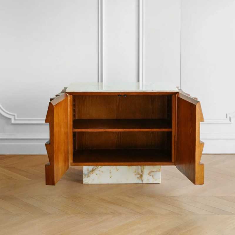 Retro Ripple Drawer Cabinet – Designer Modular Sideboard, Artistic Block Pattern Storage