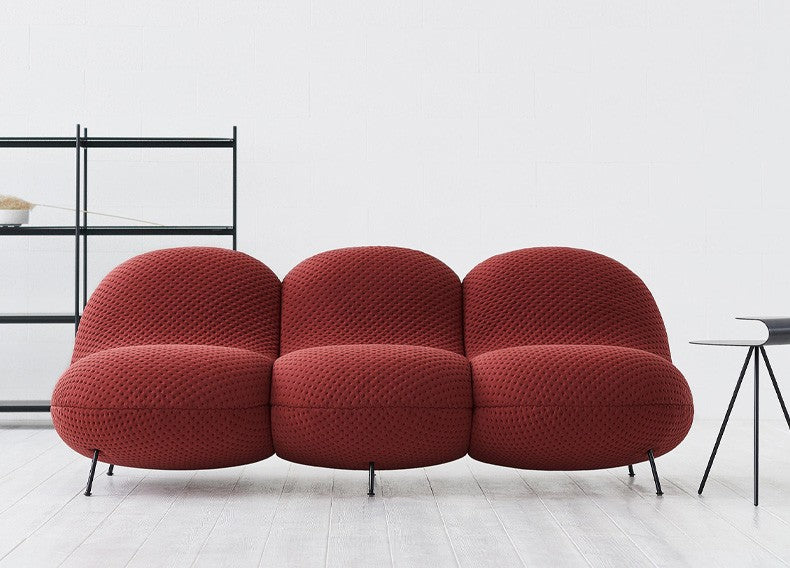 Comfort Designer Lounge Chair, Kidney Bean Shaped Lazy Sofa with 5D Knit Fabric, Modern Single Seat Recliner for Living Room Bedroom Balcony