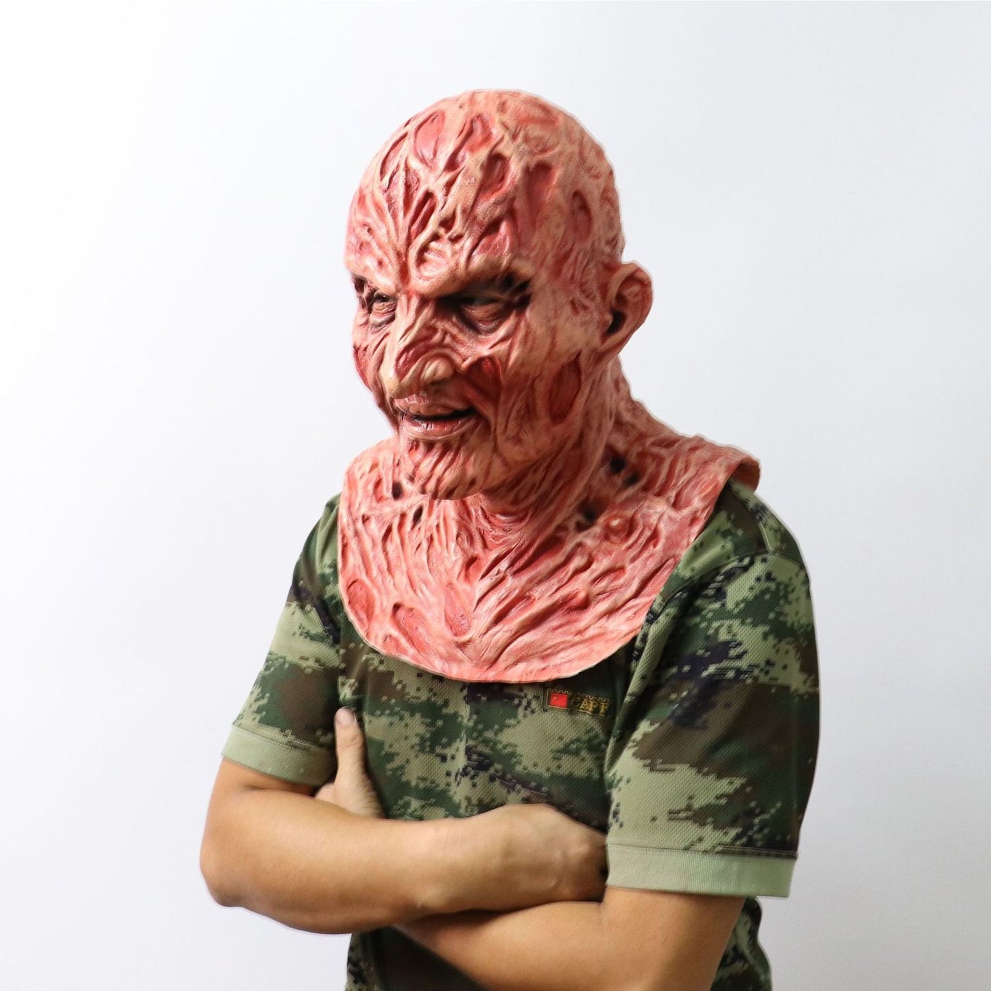 Freddy Zombie Latex Mask A – Burned Flesh Horror Head for Halloween, Biohazard, Jason & Movie Undead Cosplay