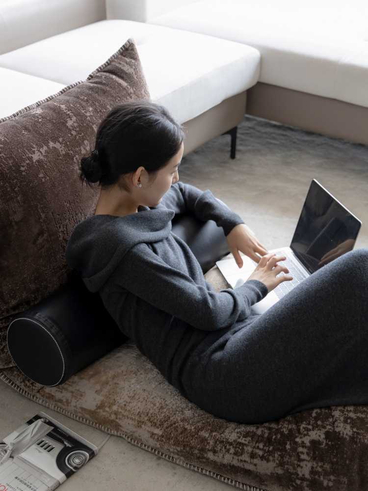 Hermes Desert Gradient Floor Lounger with Bolster Pillow, Japanese-Style Lazy Sofa Cushion Set for Window Seat & Reading