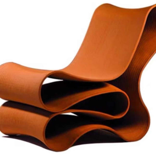 Contemporary Ribbon Lounge Chair – Modern Curved Resin Statement Chair with Sculptural Design, Premium Fiberglass Accent Furniture