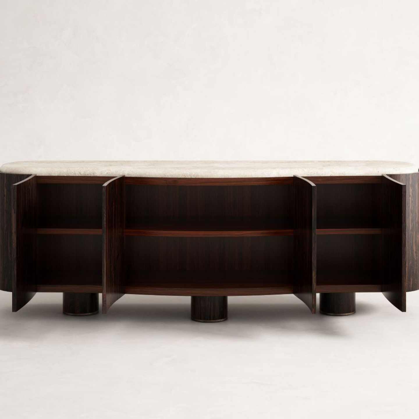 Vintage Solid Wood Buffet – Modern Luxury Sideboard with Marble Top, Minimalist Home Dining Cabinet