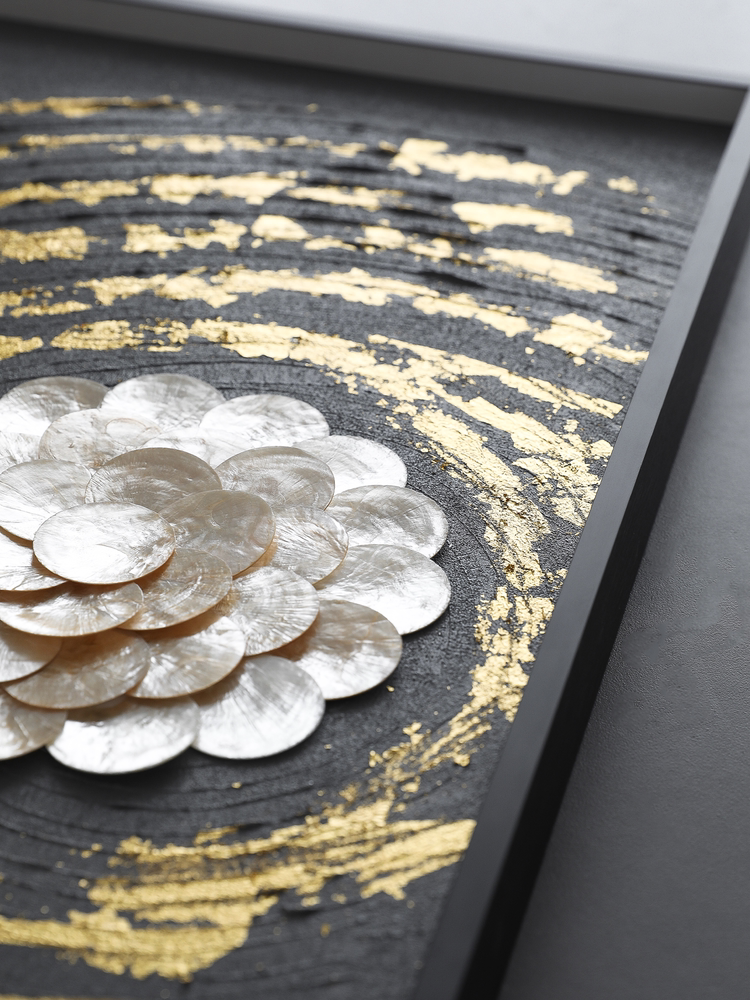 Luxury Gold Foil Wall Art Set, Modern Abstract Paintings for Living Room, Entryway & Bedroom