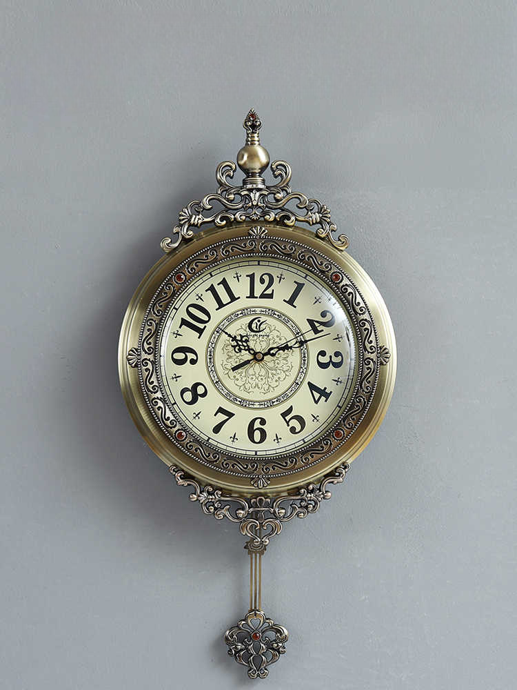 Retro Luxury Wall Clock – Grand Decorative Living Room Pendulum Wall Clock