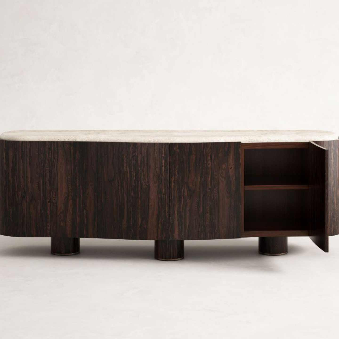 Vintage Solid Wood Buffet – Modern Luxury Sideboard with Marble Top, Minimalist Home Dining Cabinet