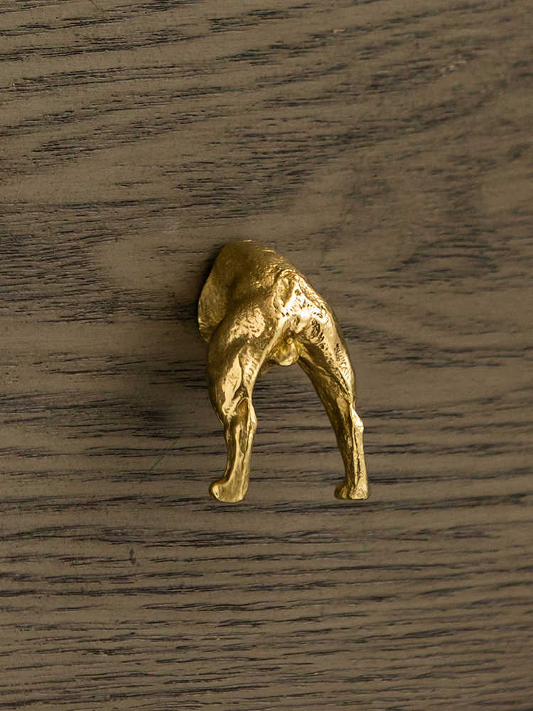 Luxury Brass Bulldog Drawer Pulls Set, Creative Cabinet Door Handles, Front & Rear Bulldog Knobs for Wardrobe, Dresser, Single Hole, 2-Piece