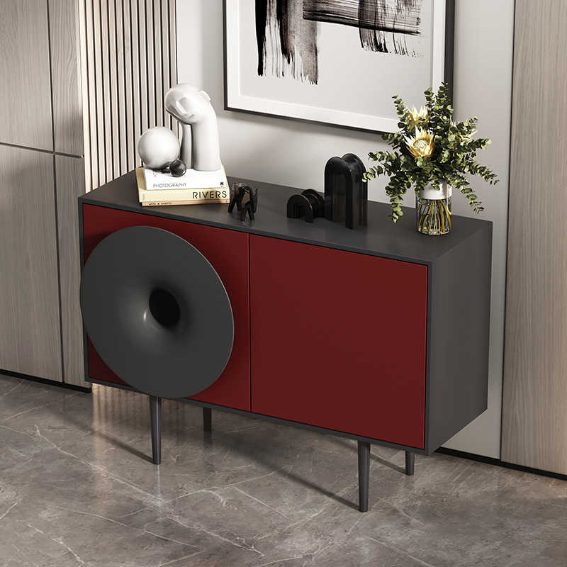Modern Luxury Designer Solid Wood Entryway Sideboard, Creative Accent Buffet Cabinet for Living Room & Hallway