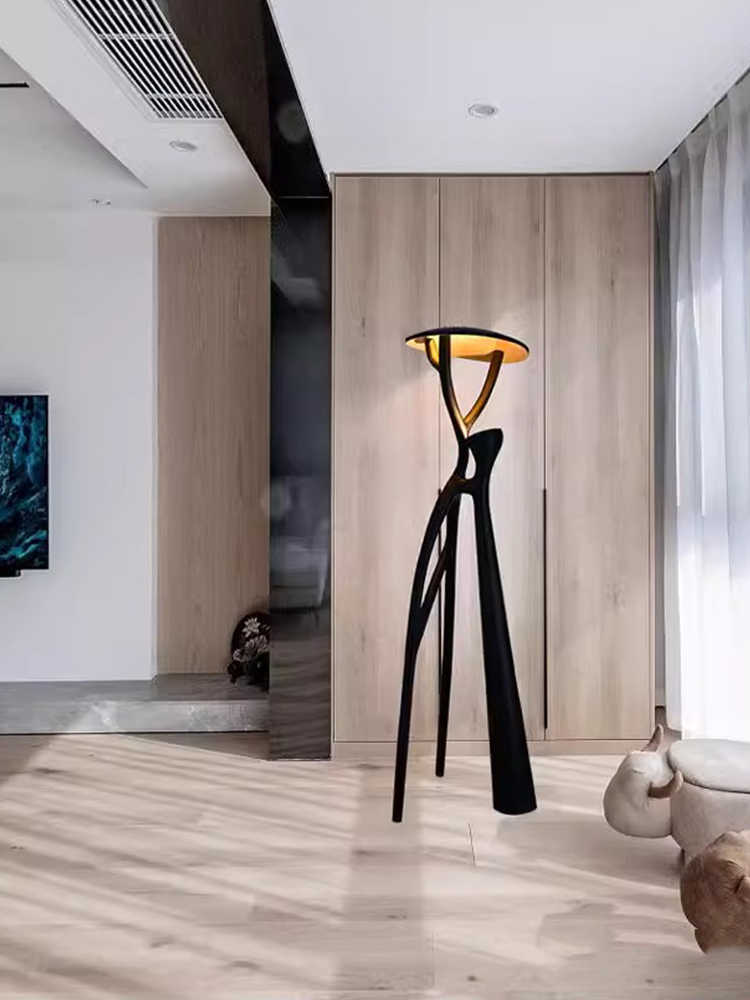 Designer Artistic Resin Sculpture Floor Lamp, Modern Human Branch Form for Hotel Lobby, Showroom, Villa, Living Room