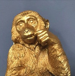 Gold Monkey Zodiac Animal Head Wall Decor, Sculpture for Entryway, Living Room, Bar, Indoor/Outdoor