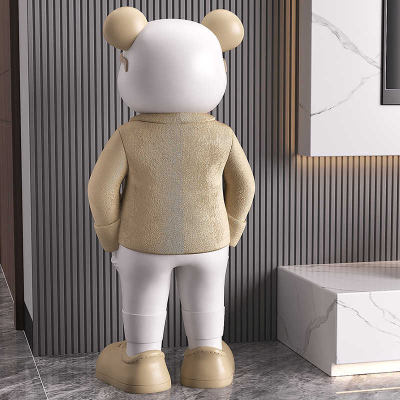 Modern Standing Bear Floor Sculpture, Trendy Large Decor Statue for Living Room, Foyer, TV Cabinet or Office