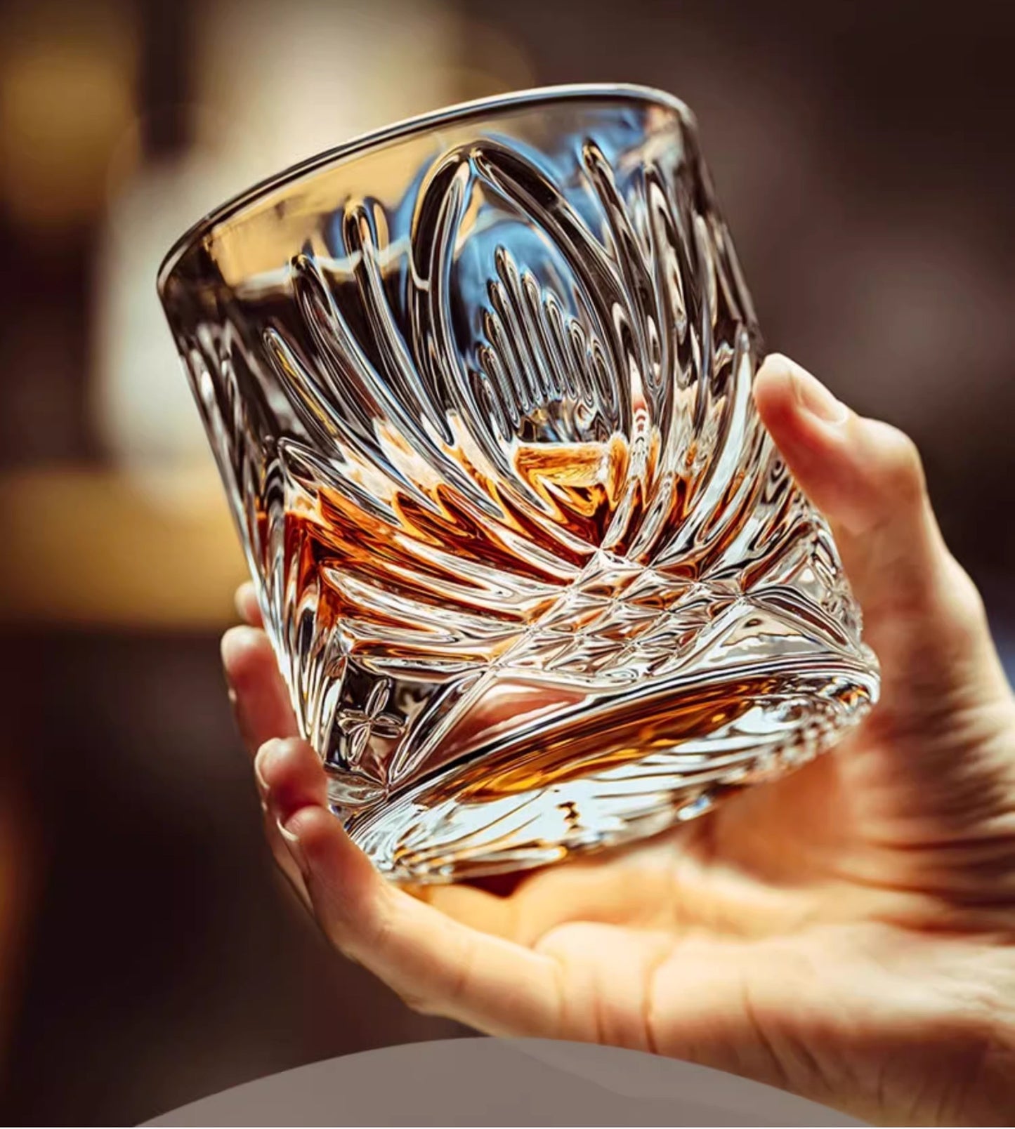 Phoenix Crystal Whiskey Glass 200ml – Thickened Premium Cut Glass Old Fashioned Rocks Tumbler for Spirits, Water, Cocktails