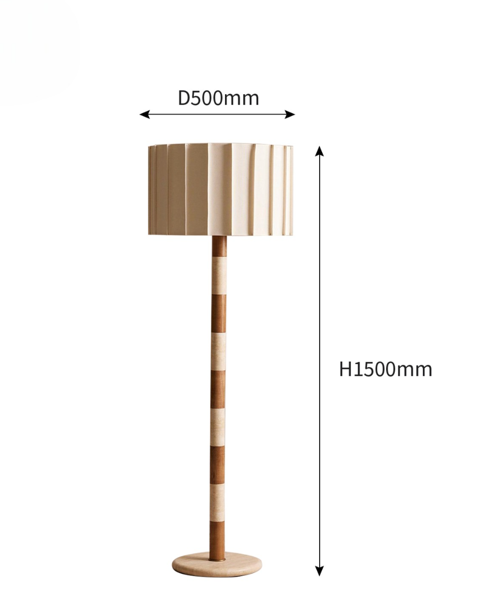 Natural Travertine Floor Lamp, Minimalist Paper Shade Standing Light, Designer Living Room, Bedroom, Study Accent Lamp