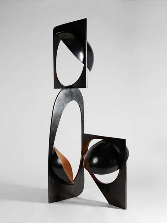 Hotel & Showroom Creative Art Installation Floor Lamp, Modern Sculptural Sand Black Statement Piece, Medium Size
