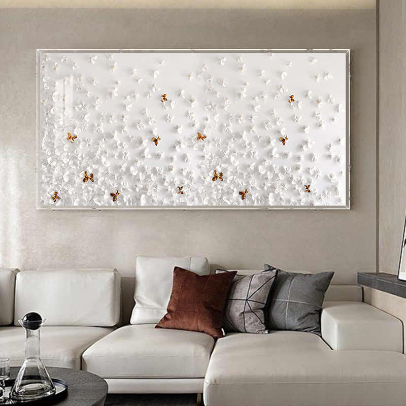 Light Luxury 3D Butterfly Wall Art – Handmade Leather Installation with Acrylic Case, Modern Living Room & Bedroom Decor