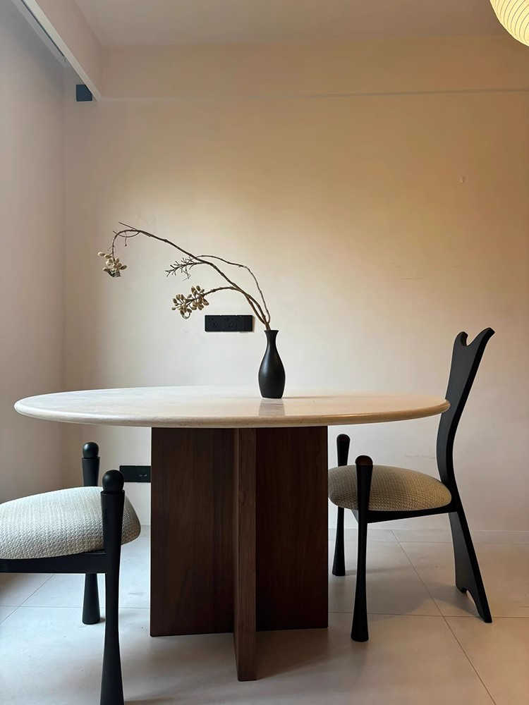 Vintage Designer Black Dining Chair – Modern Artistic Accent Chair, Sculptural Backrest for Living Room, Dining & Office