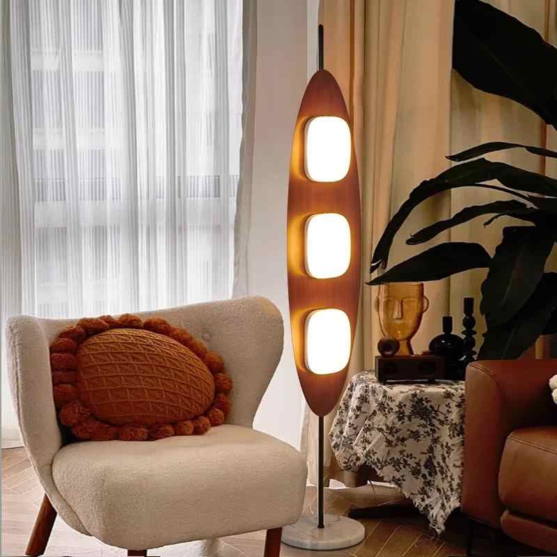 Retro Designer Sailboat Pea Floor Lamp, Dimmable LED Mid-Century Modern Standing Light for Living Room, Sofa, or Bedroom