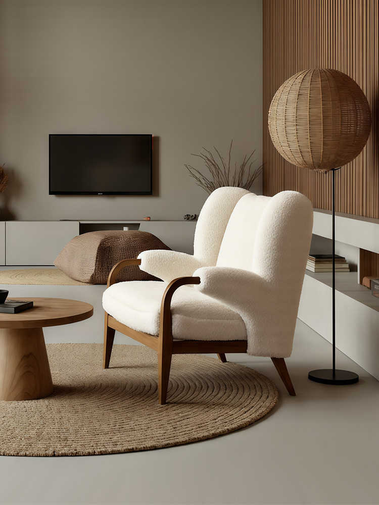 Vintage Accent Armchair – Designer Upholstered Single Sofa Chair for Living Room, Homestay, or Bedroom