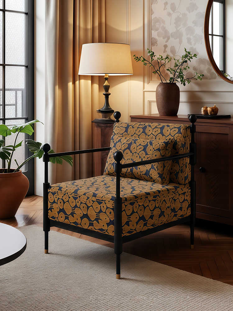 Vintage Leisure Chair – Midcentury Designer Accent Armchair for Living Room, Balcony, Homestay