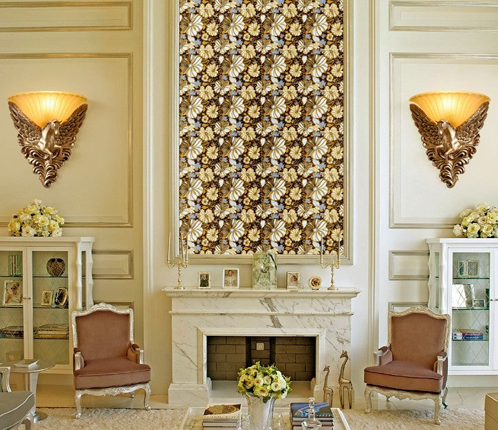 Gold Pegasus Wall Lamp Pair, Winged Horse Resin & Glass Sconce for Living Room, Bedroom, Hallway Décor, (Left/Right Pair)