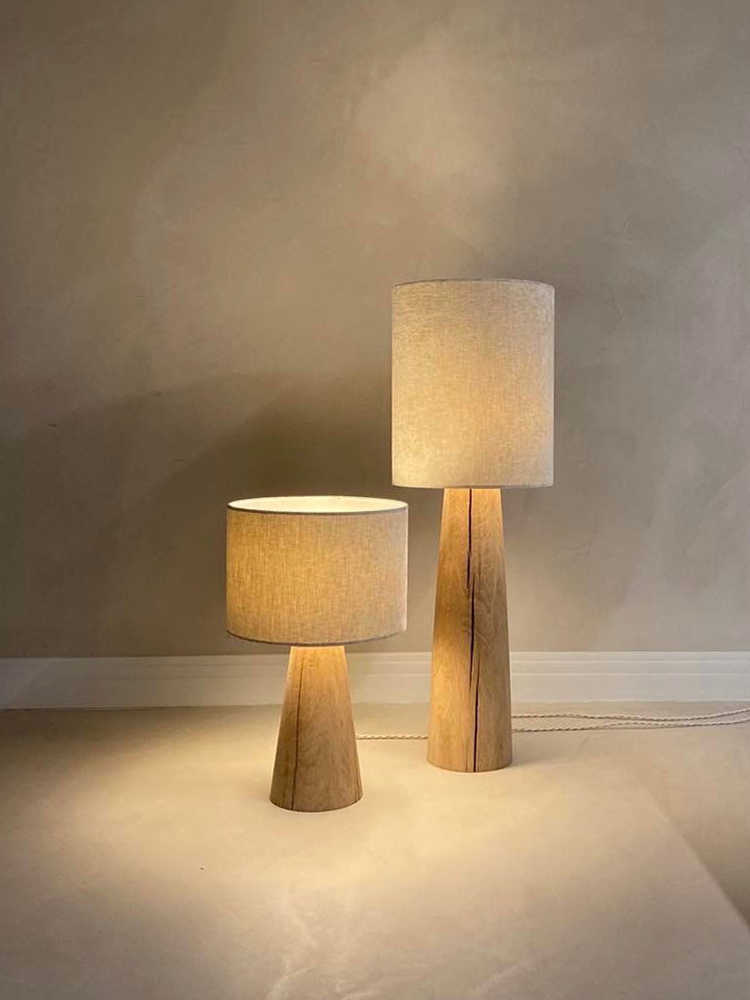 Solid Wood Designer Table Lamp, Retro Artistic Accent Light for Living Room, Bedroom, or Study