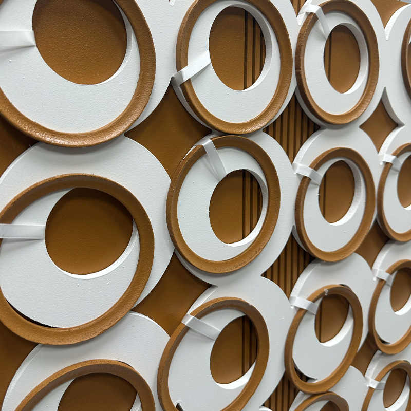 Luxury Modern Circular 3D Wood Relief Wall Art, Handcrafted Large Abstract Geometric Sculpture for Entryway, Villa, or Living Room, Unframed